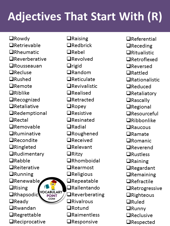 Positive Adjectives That Start With R to Describe a Person 1