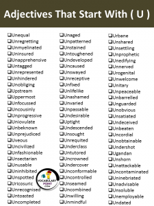 Adjectives That Begin With U - Vocabulary Point