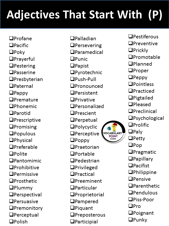 Words That Start With P to Describe Someone