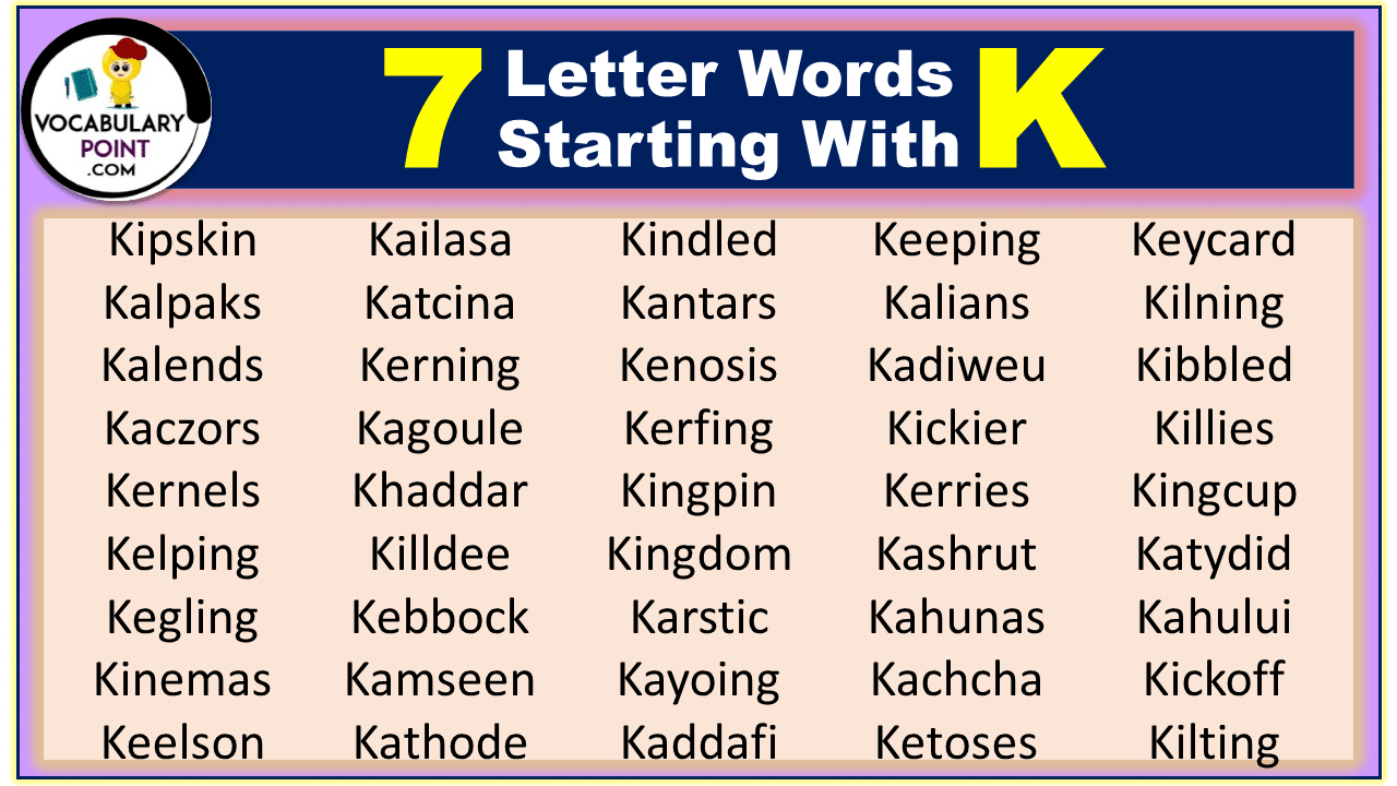 7 letter words starting with K