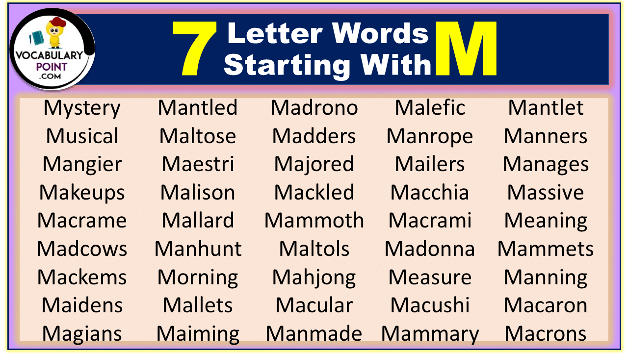 7 letter words starting with M