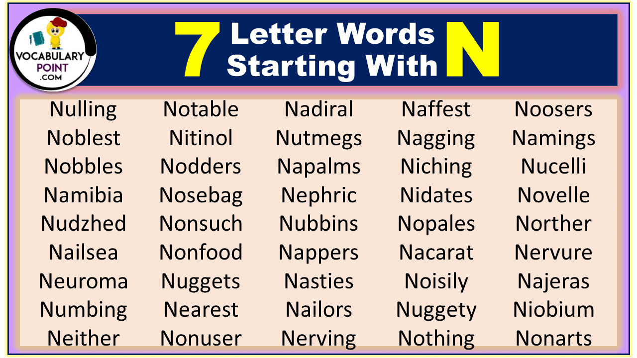 7 letter words starting with N