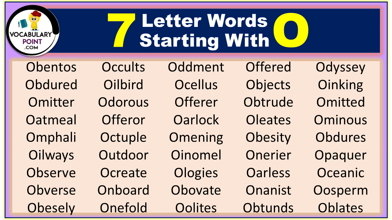 7 letter words starting with O