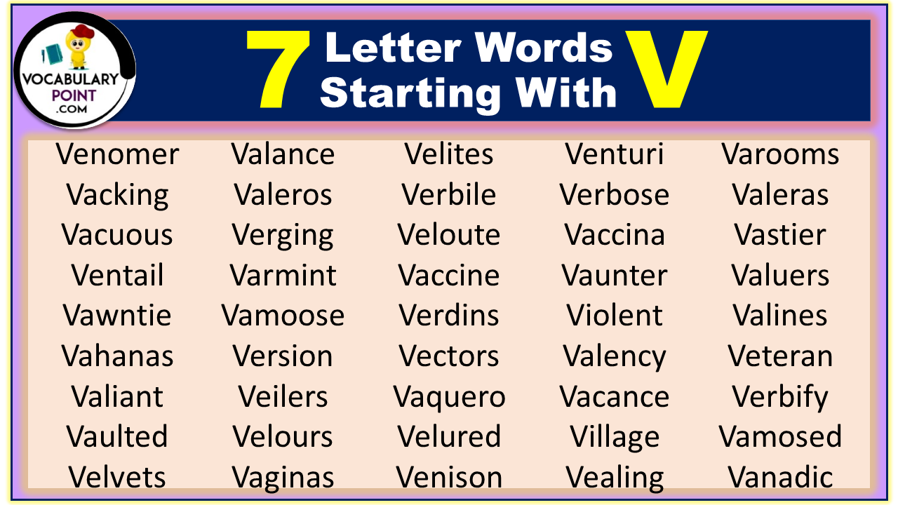 7 letter words starting with V