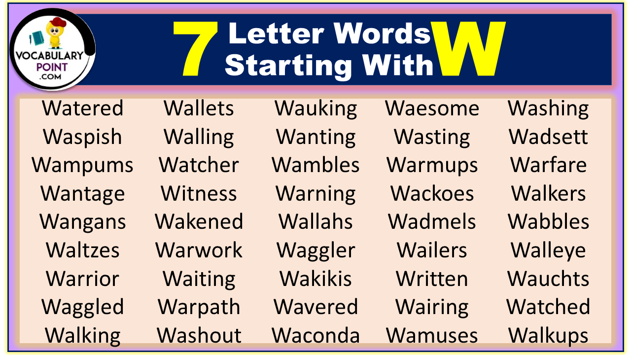 7 letter words starting with W