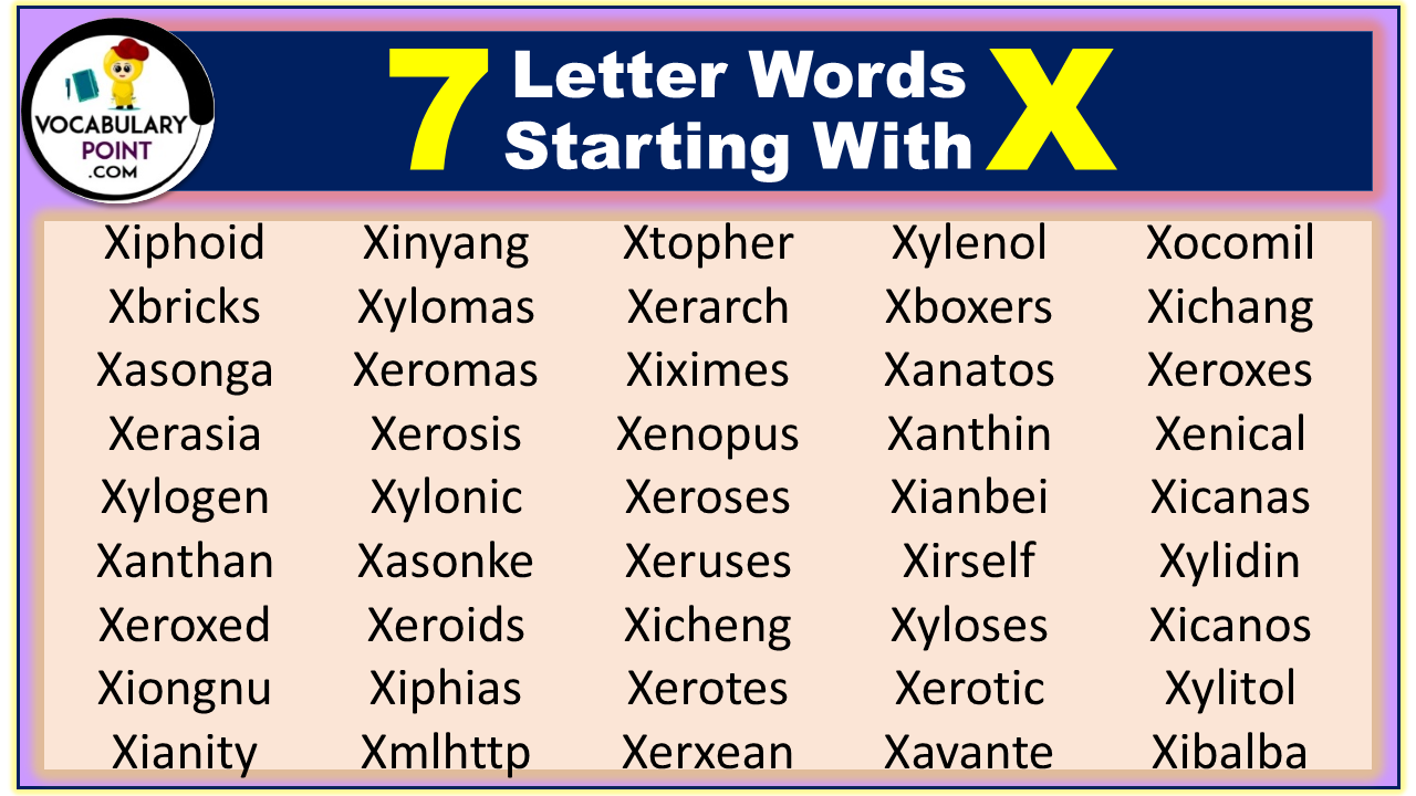 7 letter words starting with X