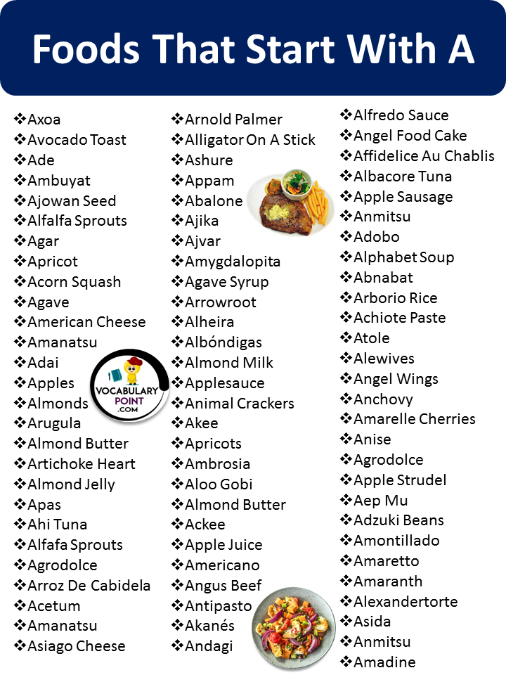 Foods That Start With the Letter A