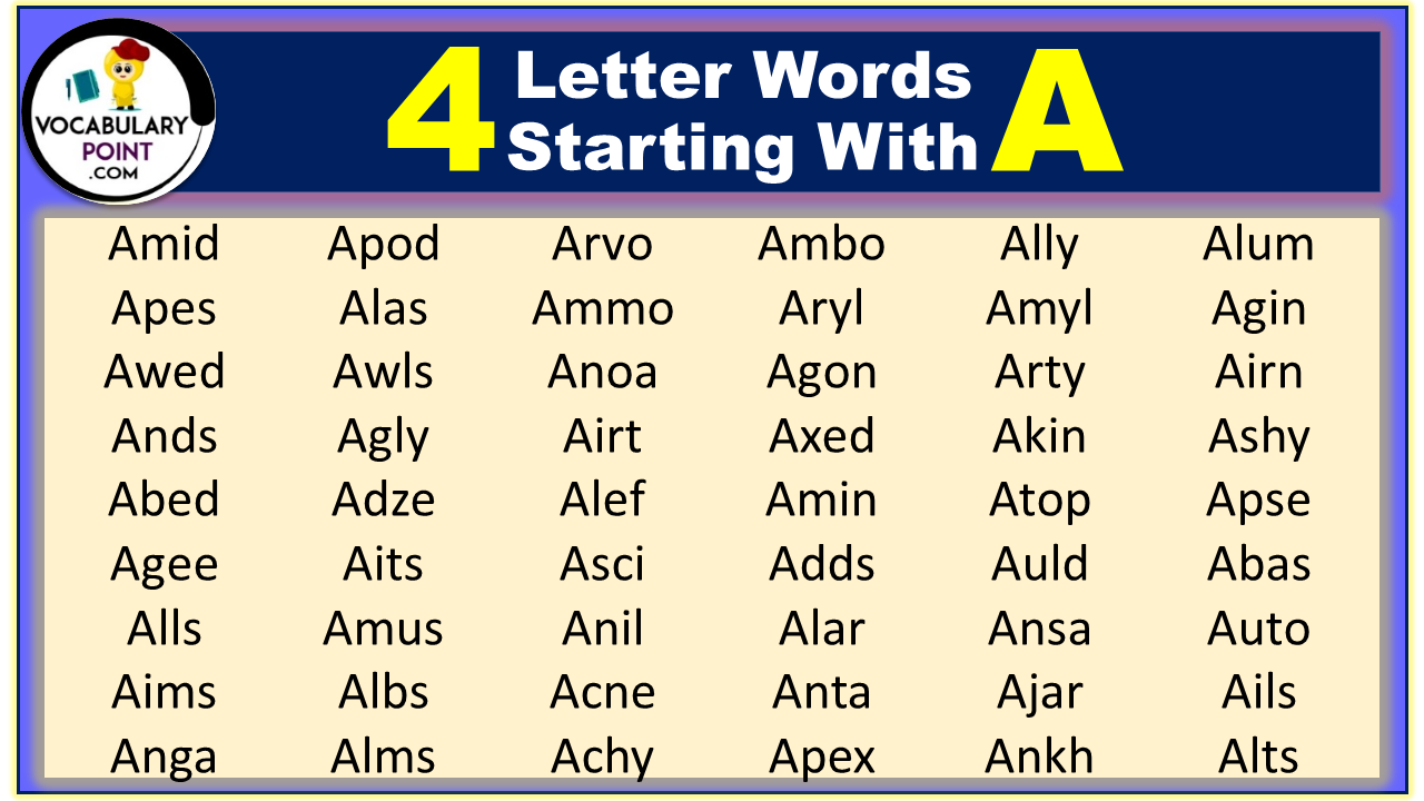 4 Letter Words With Two A S In The Middle