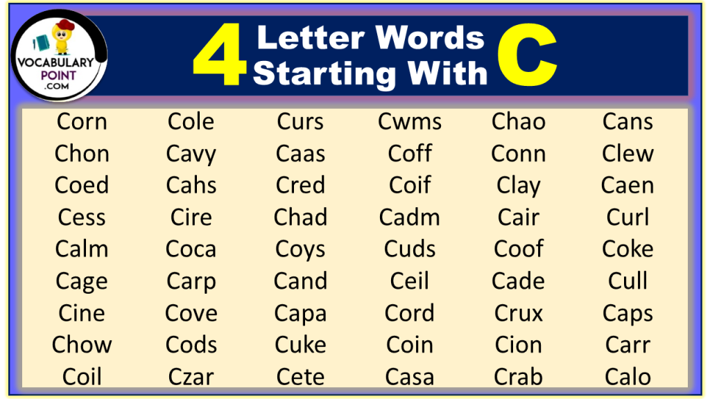 4 Letter Words Beginning With C Archives Vocabulary Point