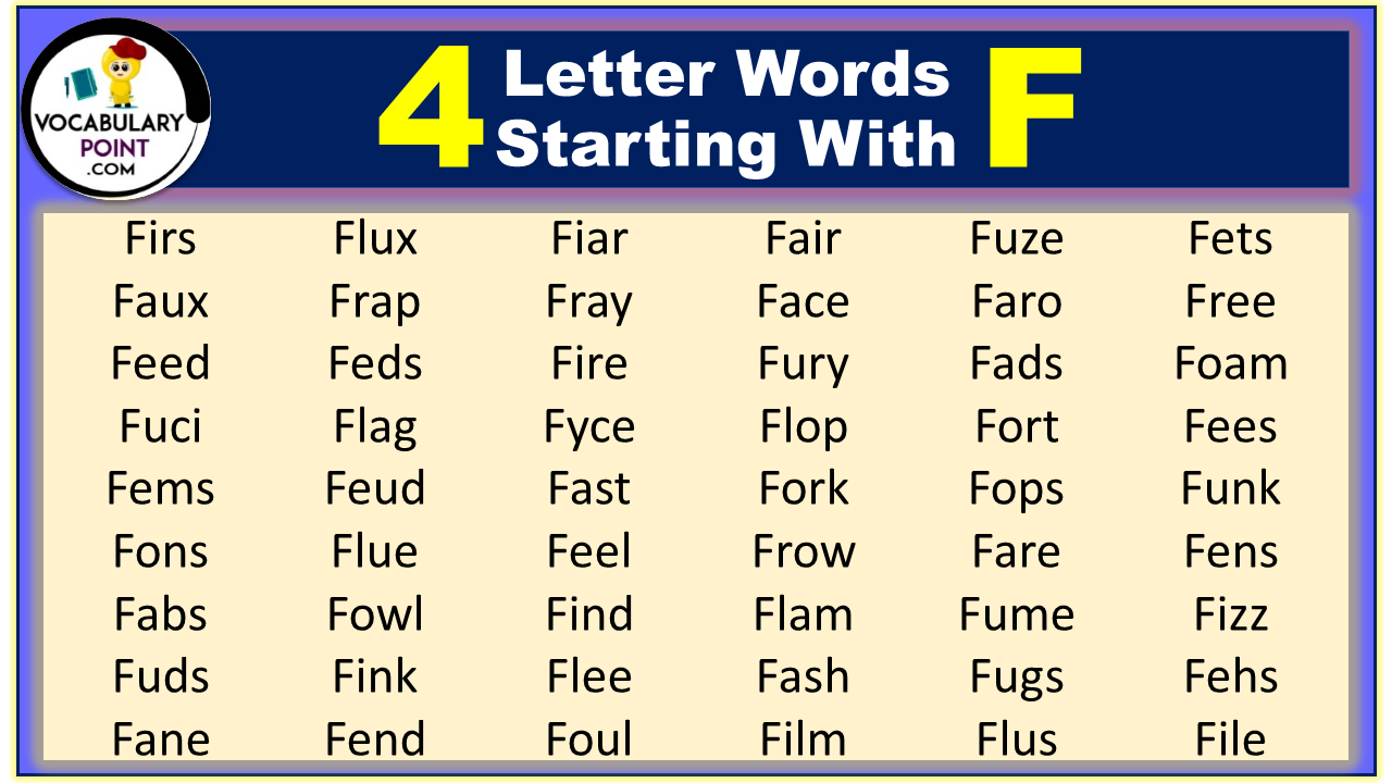 4 Letter Words Starting with F