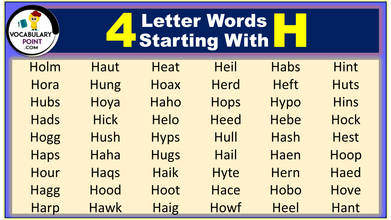 4 Letter Words Starting with H