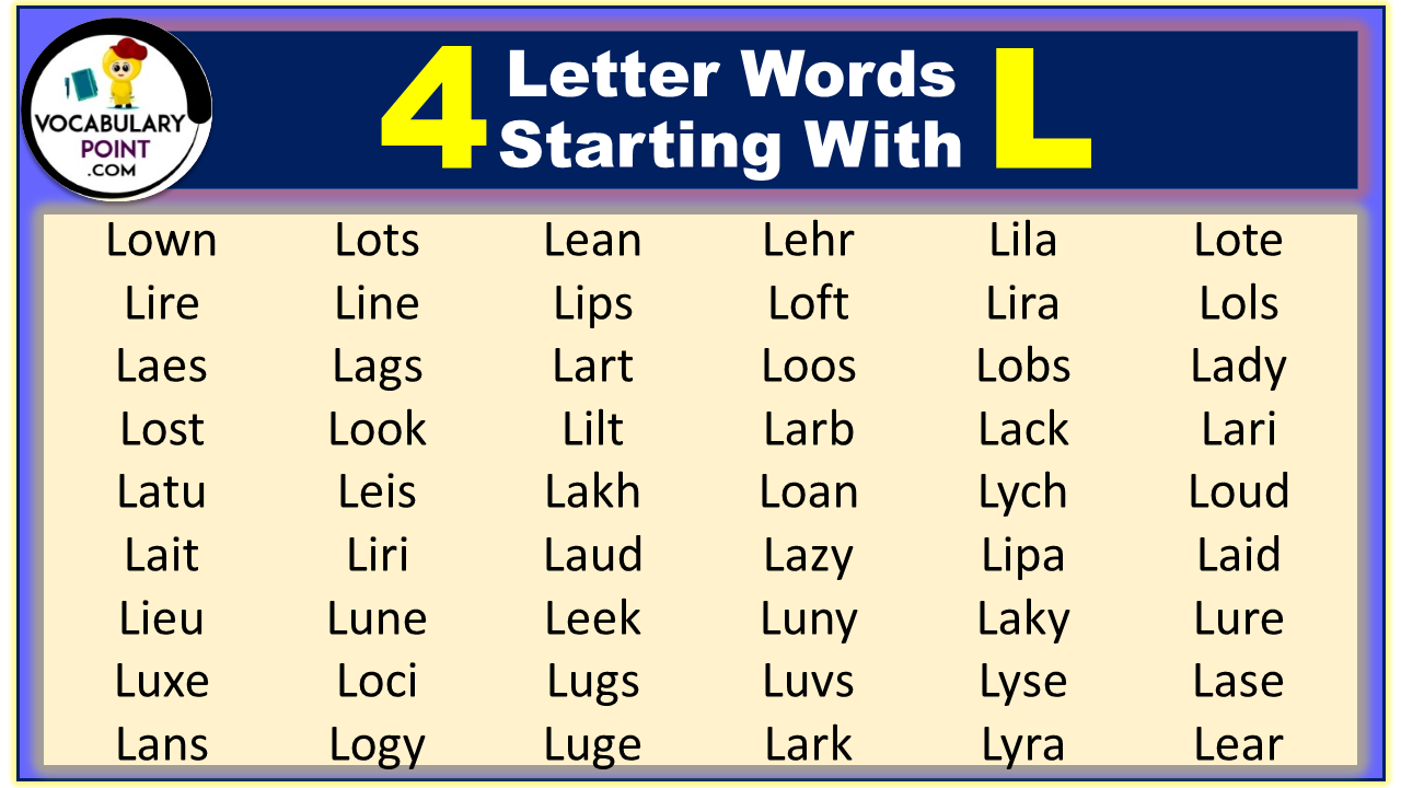 L Letter Words List