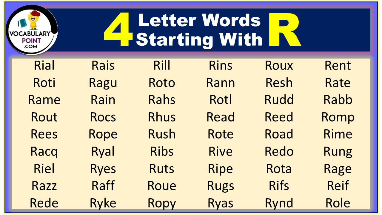 4 letter words with r and j