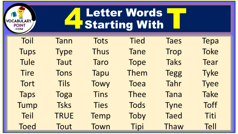 4 Letter Words With T Archives - Vocabulary Point