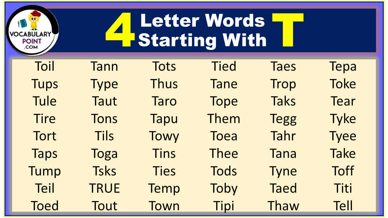 4 Letter Words Starting with T