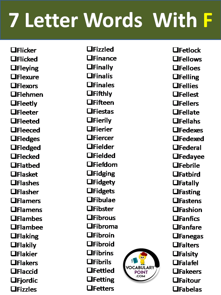 7 Letter Words With F VocabularyPoint