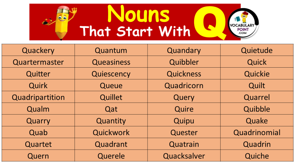 Nouns That Start With Q - Vocabulary Point