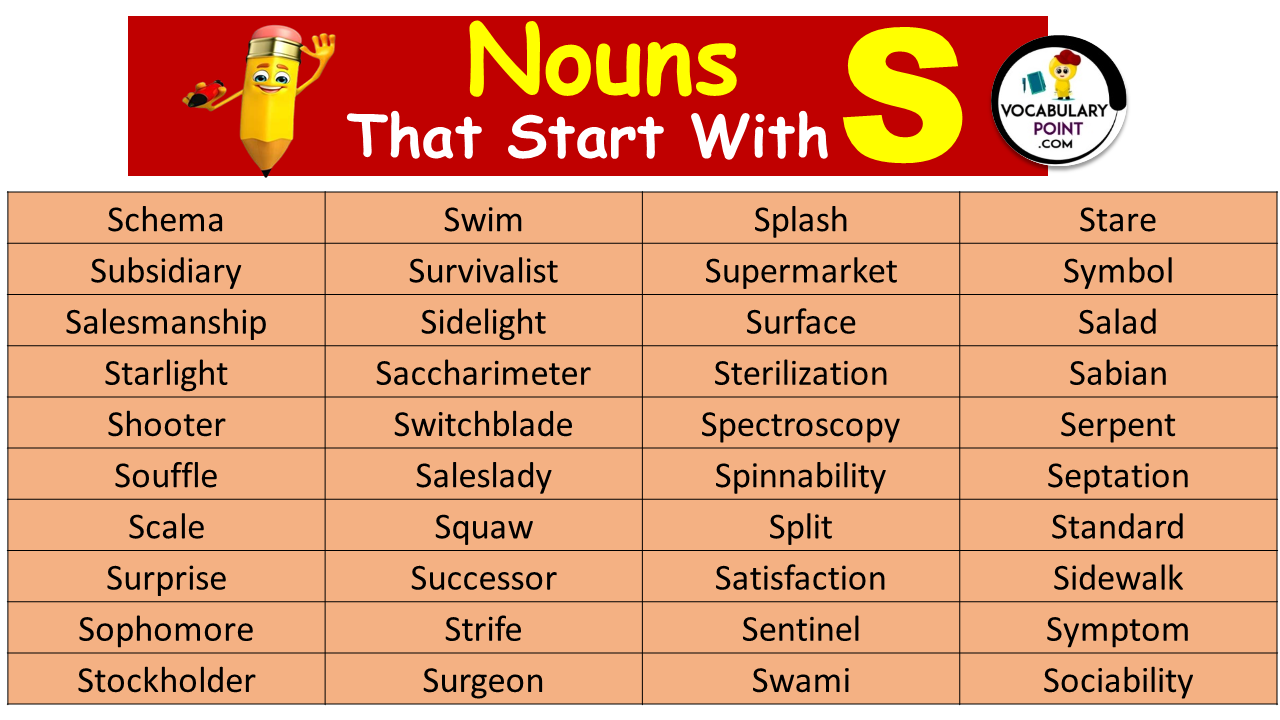 Nouns Starting With S
