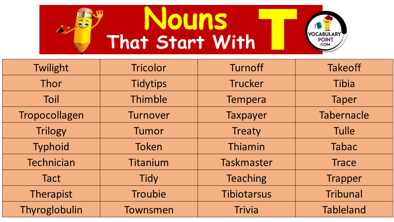 Nouns Starting With T