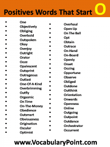 Positive Vocabulary Words That Start With O - Vocabulary Point