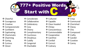 Positive Vocabulary Words that Start with C - Vocabulary Point