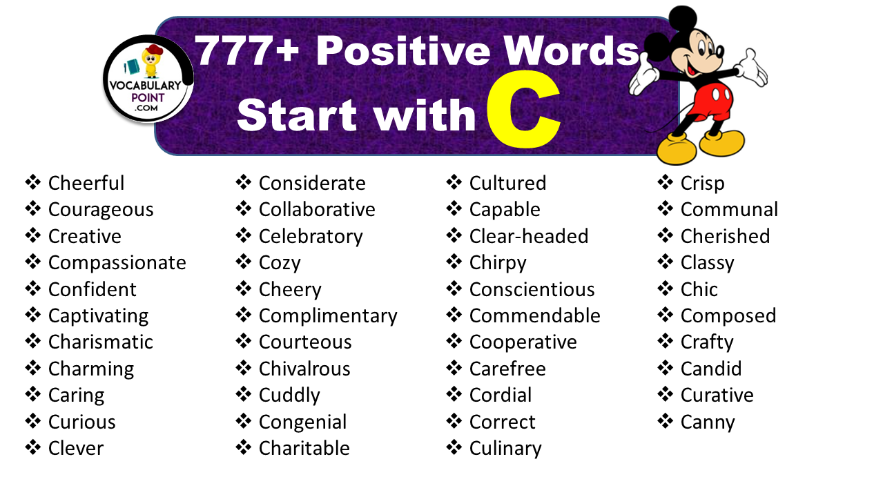 Positive Words that Start with C (Nice & Compliment Words)