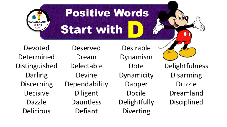 What Are Positive Words That Start With A D