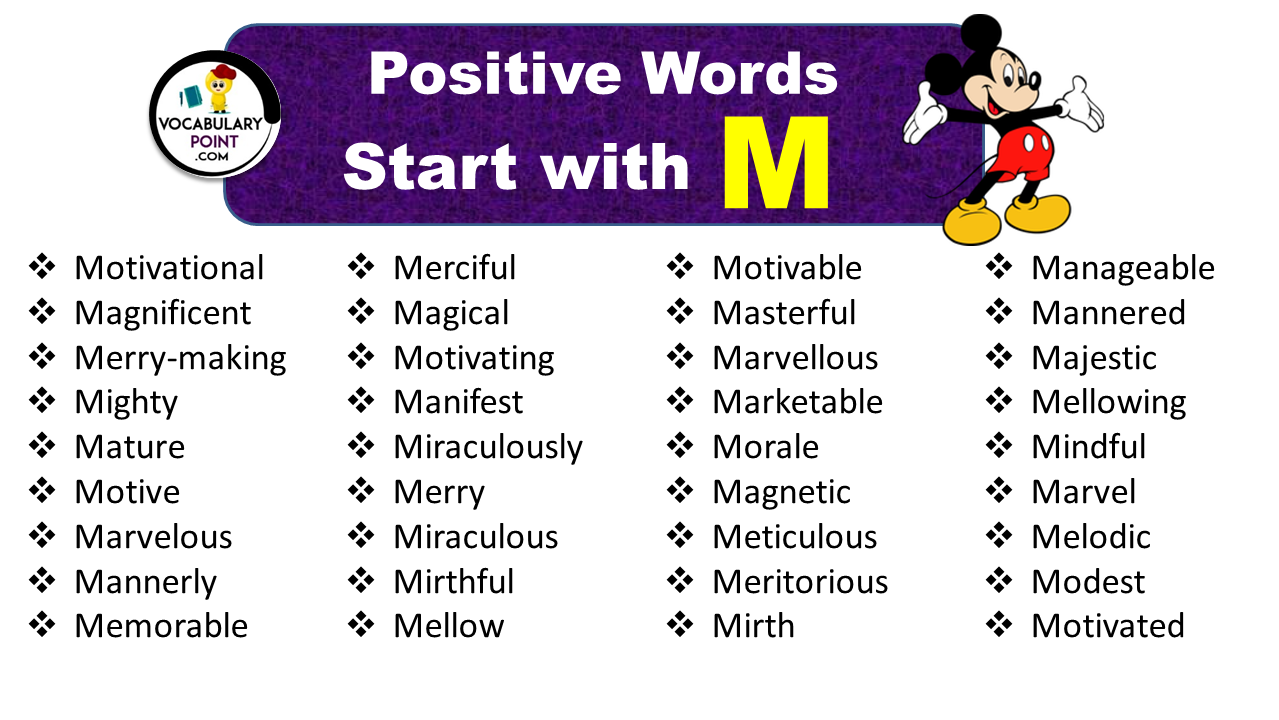 Positive Words that Start with M