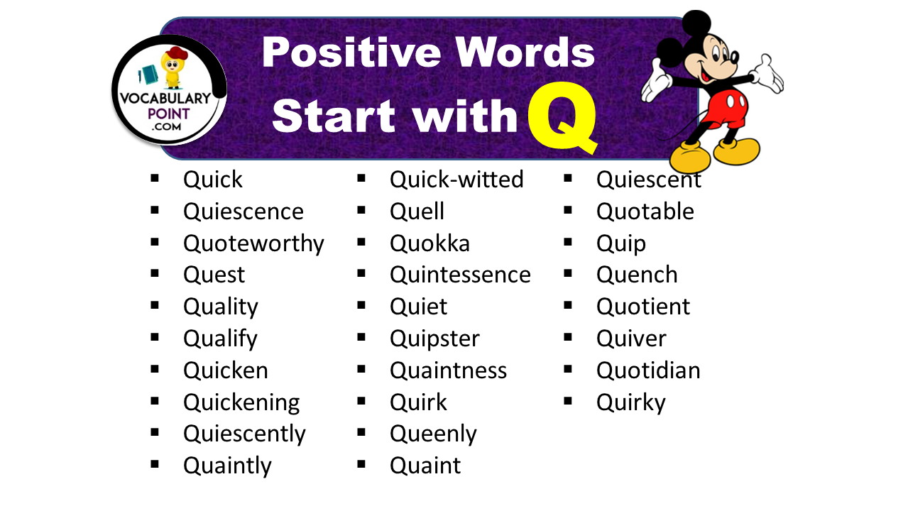 Positive Words that Start with Q