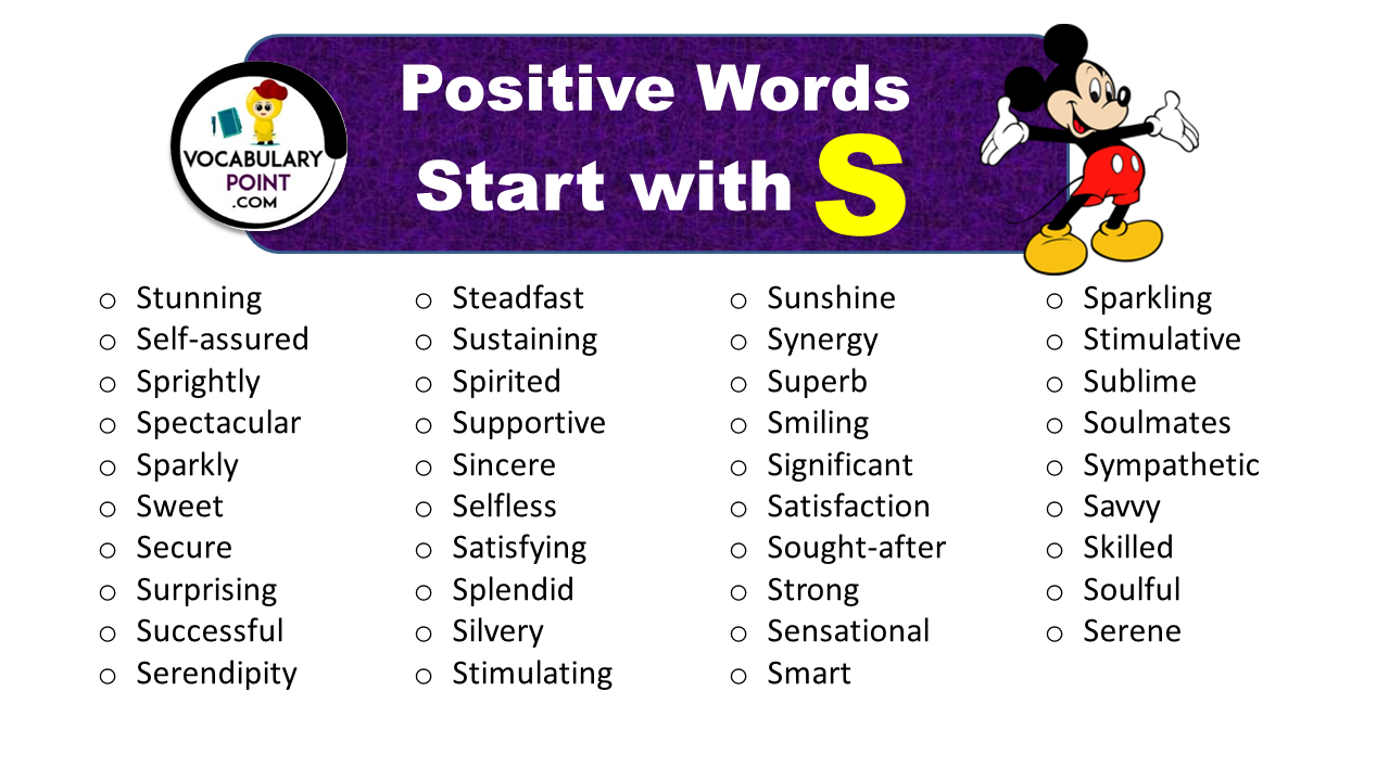 Positive Words that Start with S