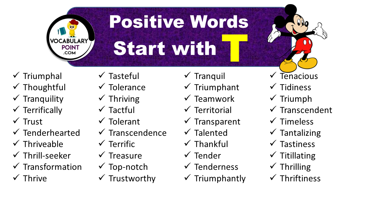 Positive Words that Start with T