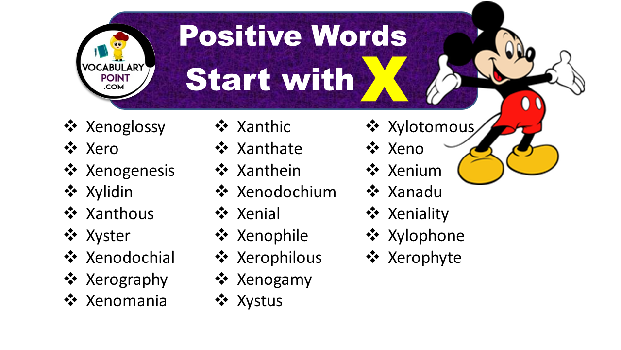 Positive Words that Start with X