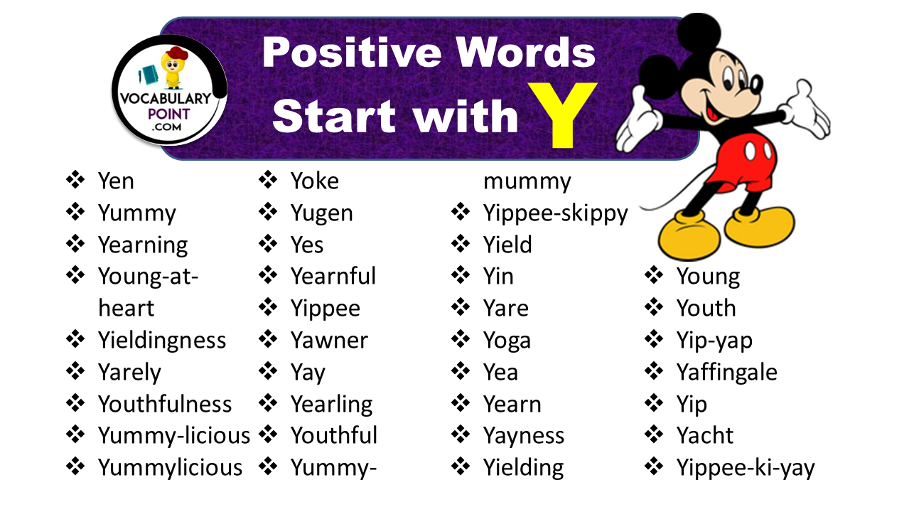 Positive Words that Start with Y