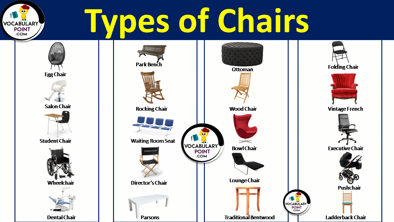 Types Of Chairs With Pictures And Names