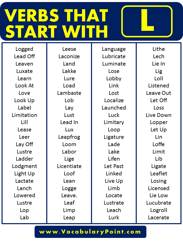 Verbs that start with L in English - Vocabulary Point