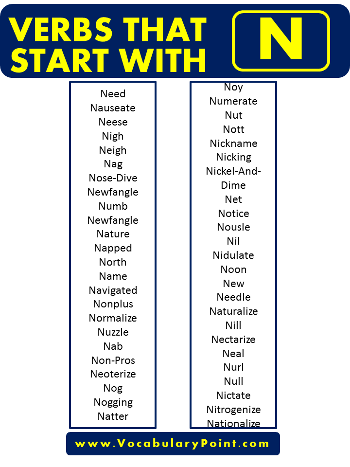 Verbs that begin with N