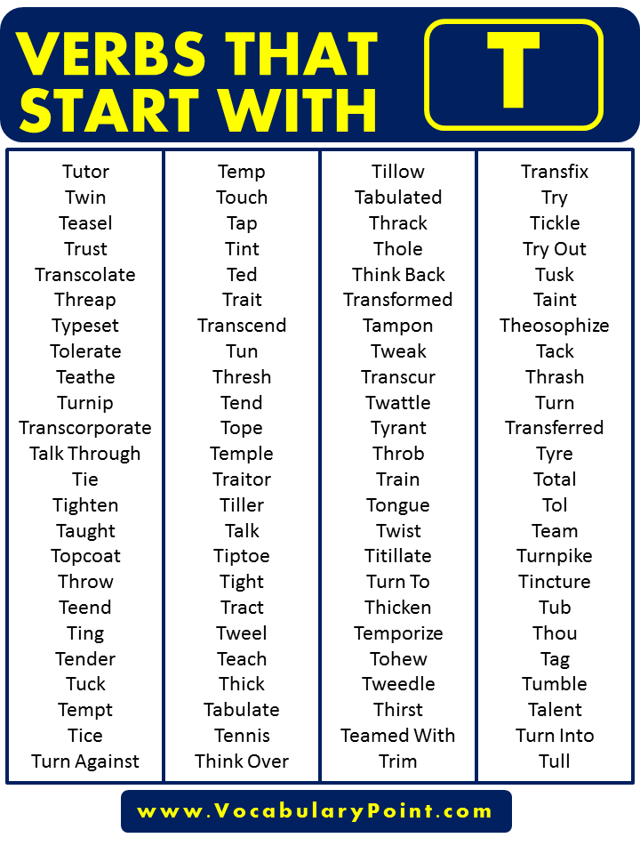 Verbs that begin with T