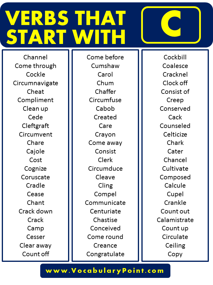 Verbs that beginning with C