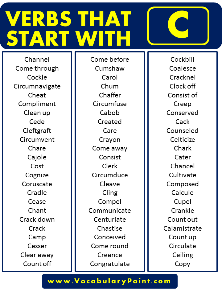 Verbs That Start With C