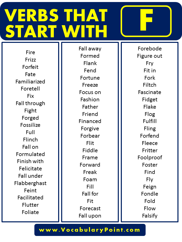 Verbs that beginning with F