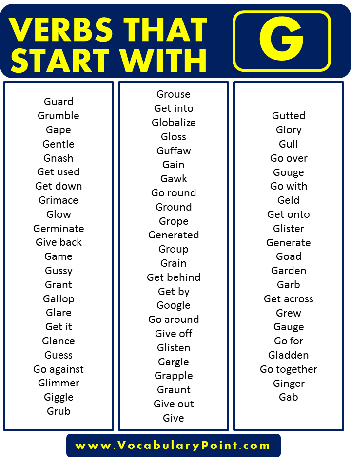 Verbs that beginning with G