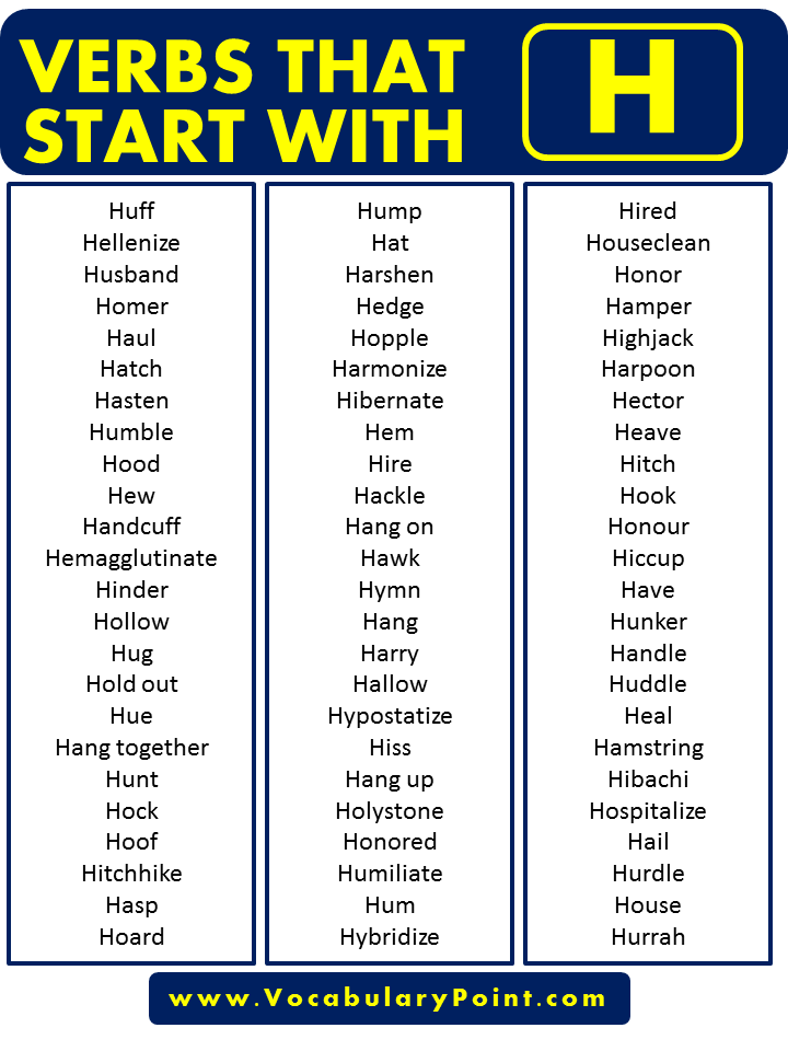 Verbs that beginning with H