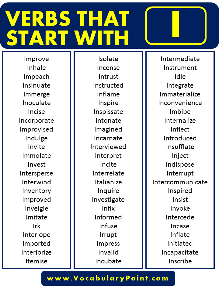 Verbs that beginning with I