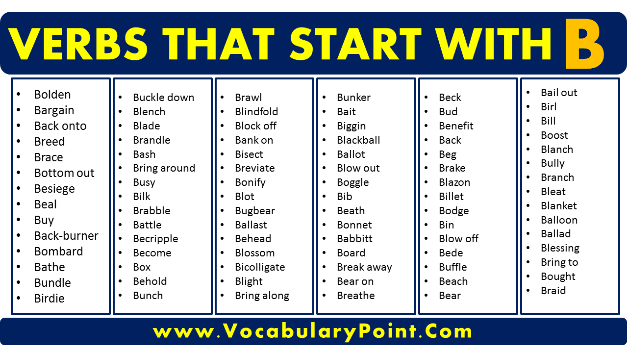 Verbs that start with B