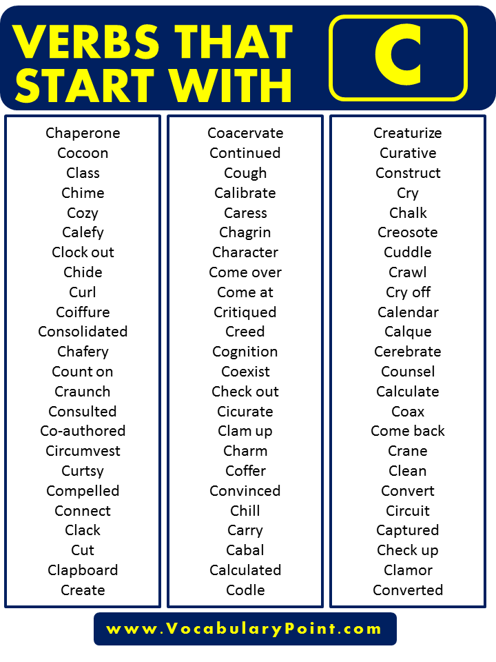 Verbs that start with C in English