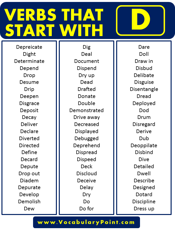 Verbs that start with D in English