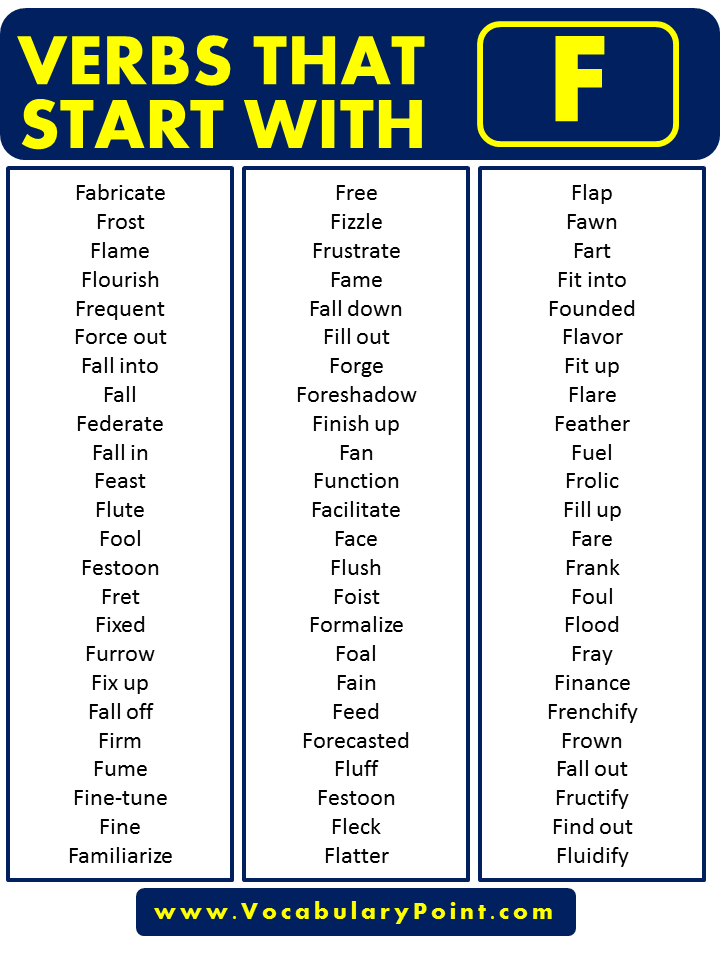 Verbs that start with F in English