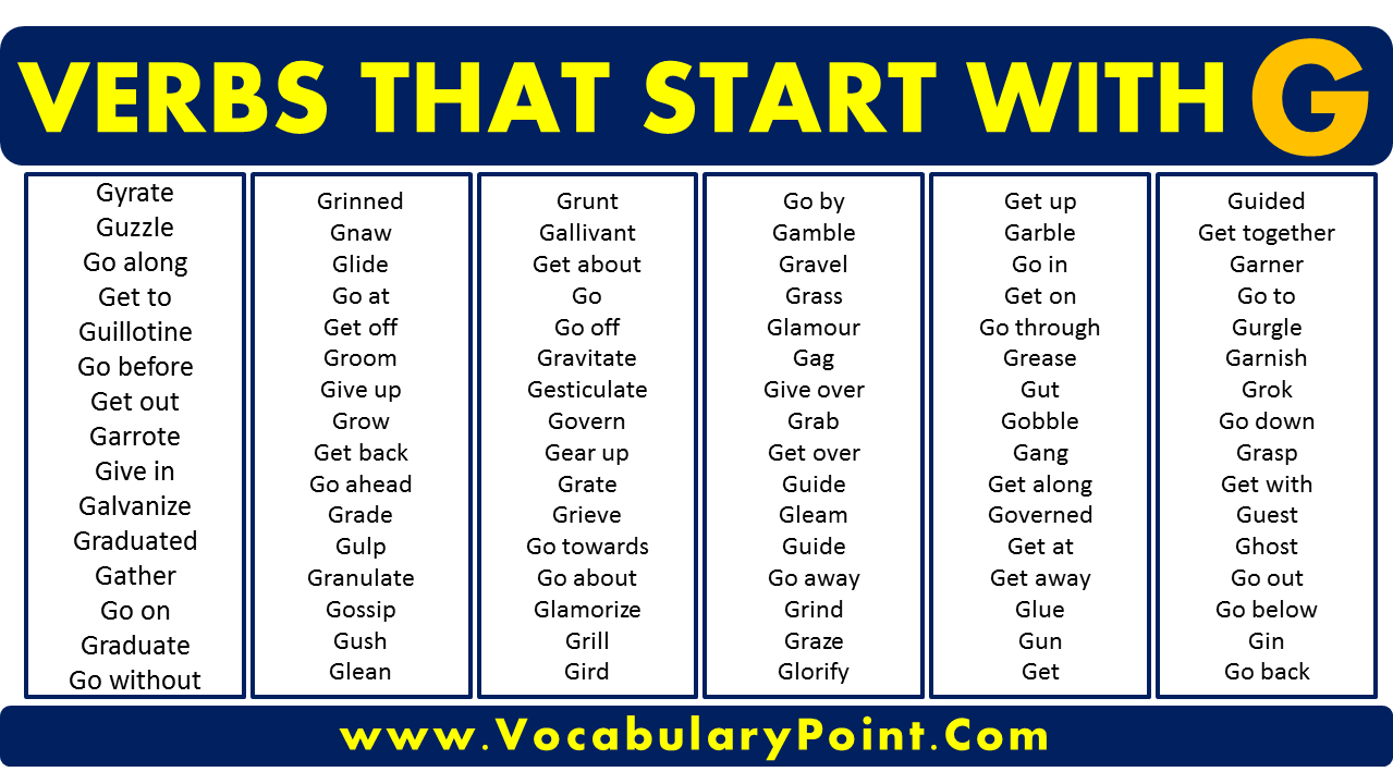 Verbs that start with G