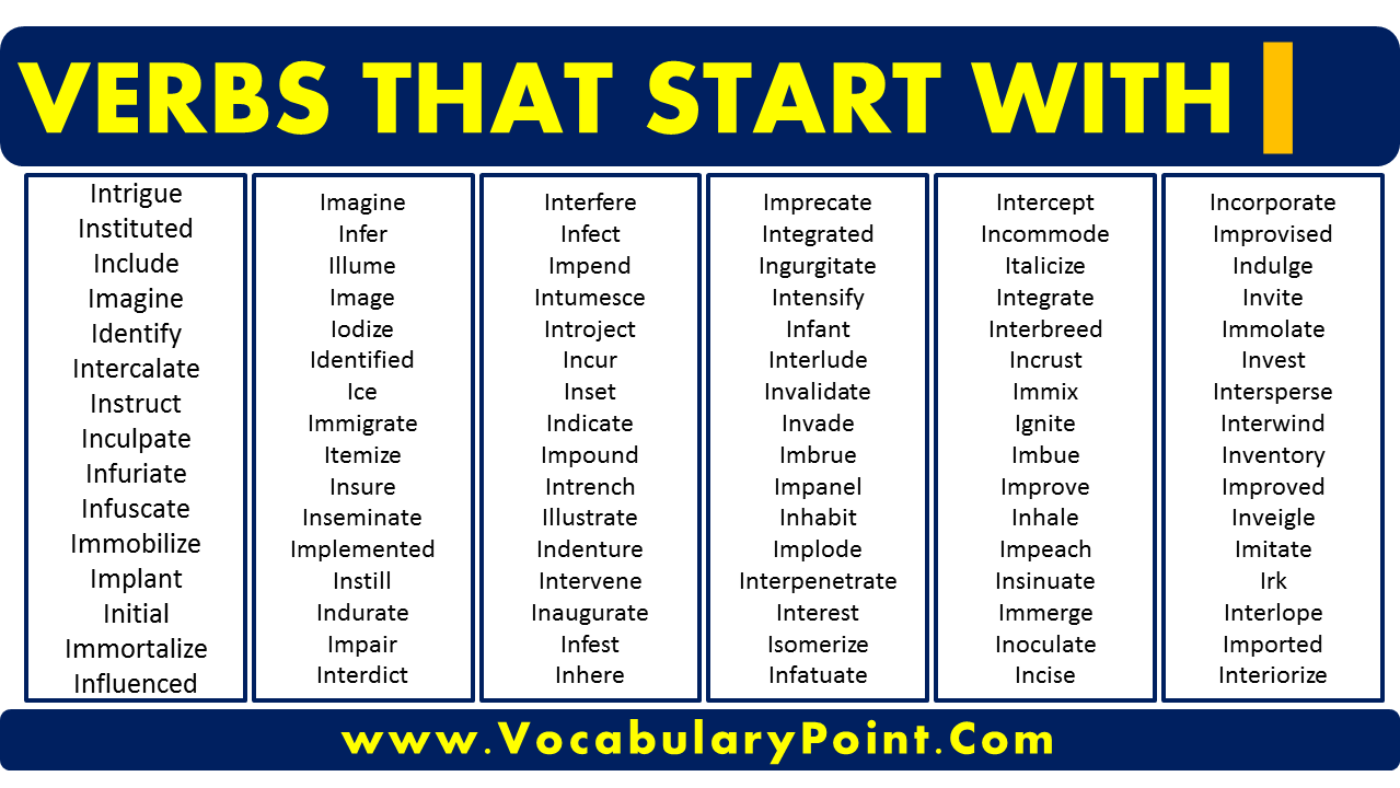 Verbs that start with I