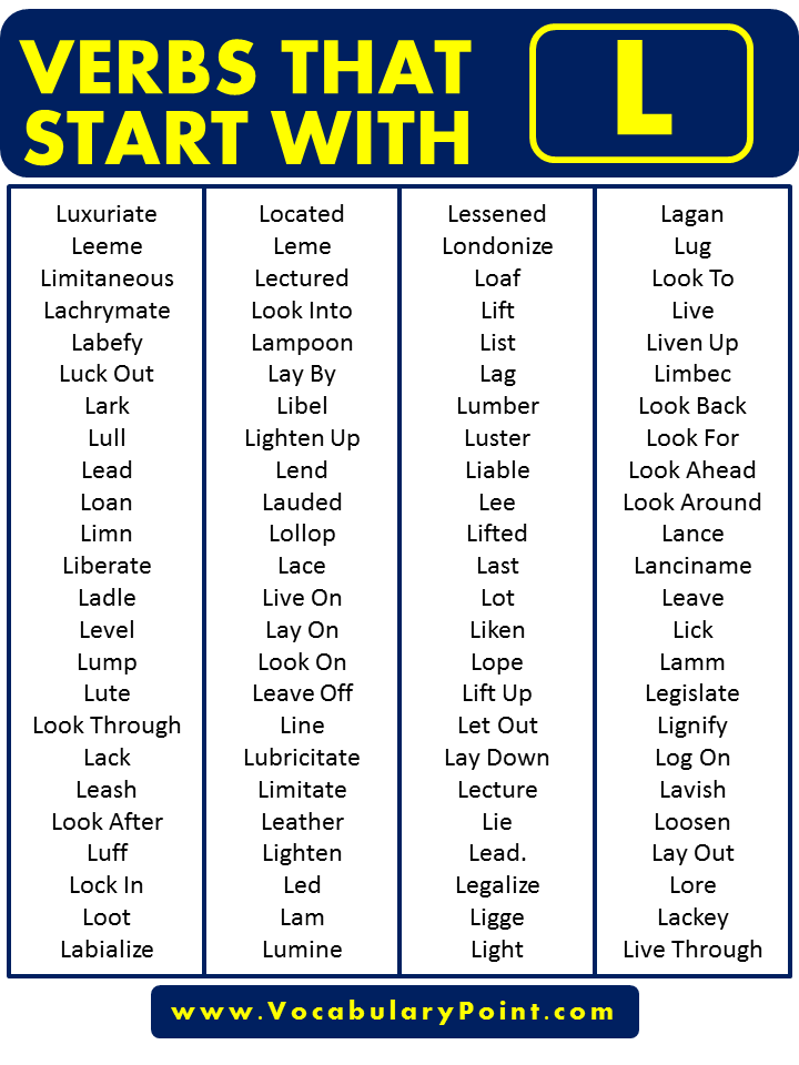 Verbs that start with L in English